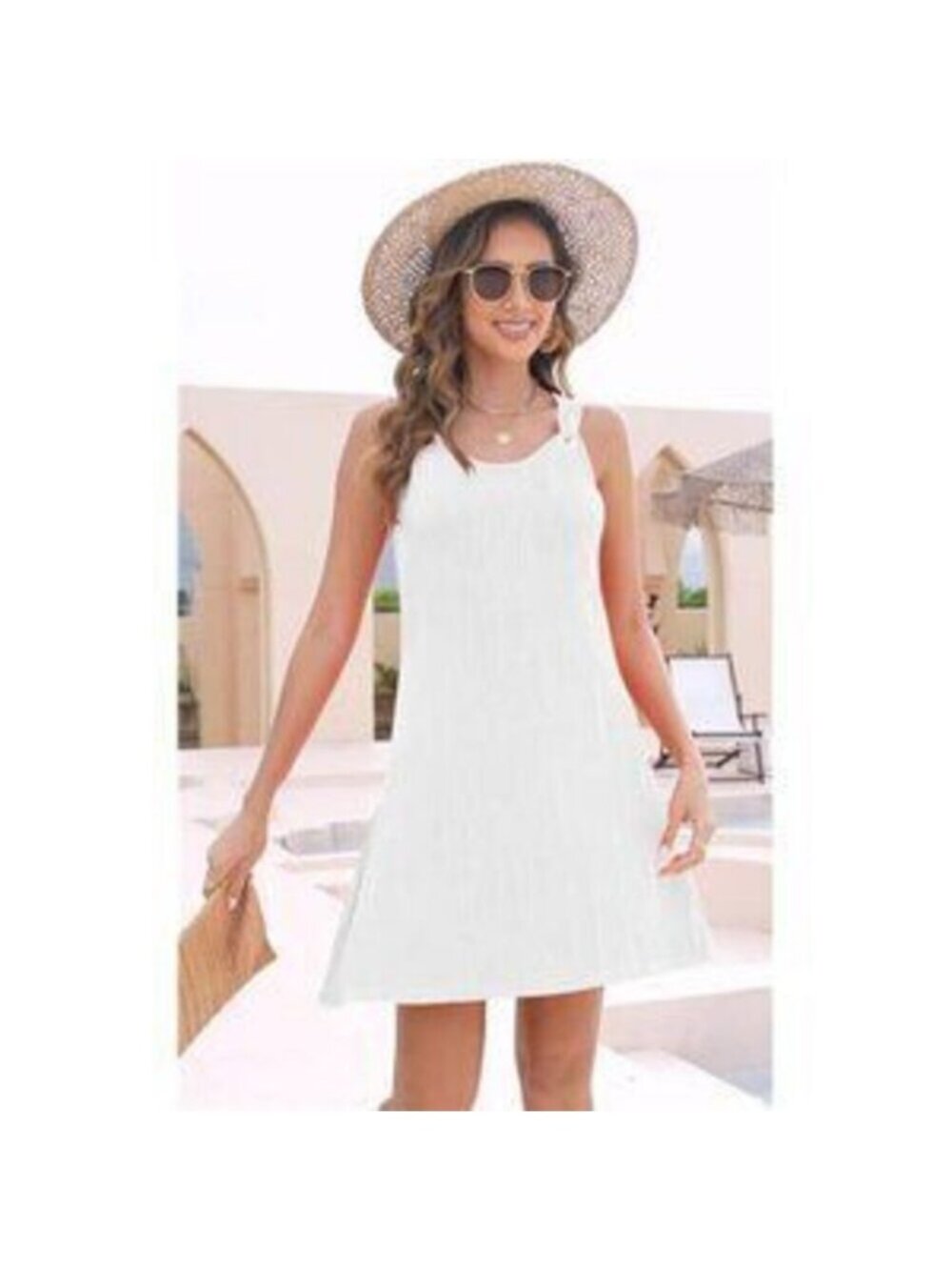 Women's Sundress Sleeveless Swimsuit Cover Ups Casual Tank Tshirt Dress